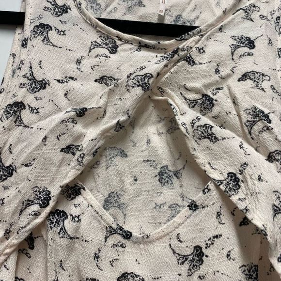 Free People Crinkle Printed Look Through Top in Tea Combo, Size XS, MSRP $68 - Picture 3 of 10